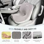 Car Seat Cushion and Lumbar Support Pillow, Larger Memory Foam Seat Cushion, Ergonomic L-Shaped Design Cushion for Back Pain Relief, Non-Slip Driving Cushion for Car, Office, Truck, Wheelchair-Gray - Image 5