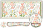 Desk Mat, 4in1 Large Mouse Pad with Wrist Rest, Cute Desk Matt for Desktop, Deskpad Mat, Anti-Slip XXL Computer Ergonomic Mousepad with Wrist Support for Keyboard and Mouse I Elegant Daisy Florals by NXZGO