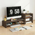 Solid Wood Monitor Stand Riser & Laptop Stand Desk Organizer - Office Accessories for PC Workspace, Computer Organization, Countertop Hutch Light Brown Log Combination 3 by Unknown