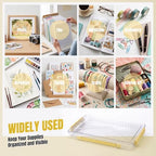 Clear Document Box, Portable A4 Paper Storage Organizer with Snap Latches, Stackable File Case for Certificates Photos Letter Size, Magazine Protector, 14.37" x 9.44" x 1.37" (2 Pack), Yellow - Image 4