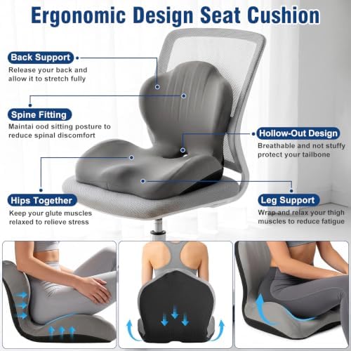 Car Seat Cushion Office Chair Cushion with Lumbar Support Pillow - Image 4