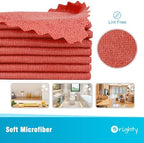 Orighty Microfiber Cleaning Cloth Bulk, 150 Pack Shop Towels 12x12 in, Red - Image 2