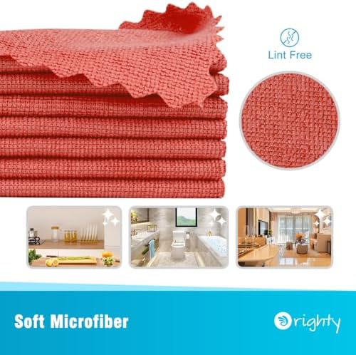 Orighty Microfiber Cleaning Cloth Bulk, 150 Pack Shop Towels 12x12 in, Red - Image 2