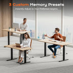 Huuger Dual Motor Electric Standing Desk Frame, Sit Stand up Desk Leg for 47.2” to 86.6” Desktop, Computer Desk Leg with Cable Tray, 3 Memory Height Presets, 2 Hooks, Black Frame Only - Image 6