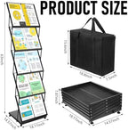 AmazingSpark Brochure Display Stand Foldable Magazine Rack Portable Double A4 Size Literature Brochure Holder Magazine Rack Metal 10 Pockets with Carrying Bag for Trade Show Exhibition Office(5-Tier) - Image 2