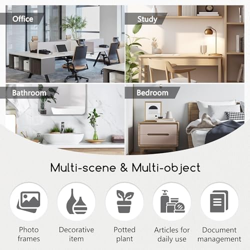 Jerry & Maggie Desktop Organizer Office Storage Rack Adjustable Wood Display Shelf Free Style Double H, Multi-Functional Mini Bookshelf for Desk Natural Stand (Black) - Image 6