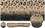 iLeadon 4in1 Mouse Pad Set, Leopard Mouse and Keyboard Pad Set by iLeadon