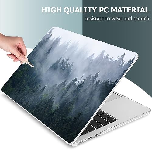Mektron for 2026/2025/2024/2023 MacBook Air 15 INCH M5 A3448 /M4 A3241 /M3 A3114 /M2 A2941 Case, Printed Plastic Hard Shell Cover with 15.3" Liquid Retina Display Touch ID, Fir Forest - Image 4