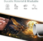 4 in 1 Mouse Pad Combo, Large Gaming Mouse Pad + Keyboard Wrist Support + Mouse Wrist Rest + Coaster, Table Pad 31.5 "x 11.8" with Memory Foam Ergonomic Wrist Pad Set, Dragonfly Under The Moon - Image 7