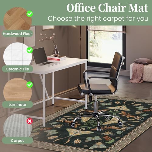 Office Chair Mat for Hardwood Floor & Tile Floor,48"X 60"-Colorful Insects - Image 3