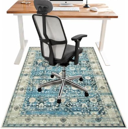 Anidaroel Home Office Chair Rug for Hardwood Floor, 36"x48" Rolling Chair Protector, Computer Gaming Rug, Low Pile Carpet Floor Mat by Anidaroel