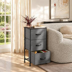 WLIVE Small Dresser Nightstand for Bedroom, 3 Drawers, Dark Grey - Image 4
