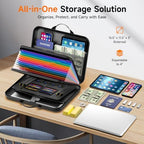 Fireproof Document Box with Lock, Waterproof Hard-Shell File Organizer with 13-Pocket Accordion Folder & Multi-Compartments for Laptop, Documents, Passports & Valuables - Image 6