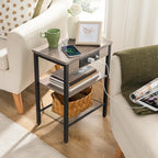 HOOBRO Side Table with Charging Station, Small End Table for Small Space - Image 4