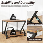 Natwind 2 Tier Printer Stand,19.7''x19.7'',with Pull Out Shelf,Retro - Image 5