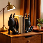 Resin Hippo Bookends Set of 2 for Bookshelf Office Desk Living Room Decor - Image 4
