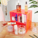 Gelite Desk Organizer with 3 Storage Drawers for Makeup Office Acrylic Desktop Drawer Organizer for Vanity Office Organization and Storage Box, Neon Pink - Image 6