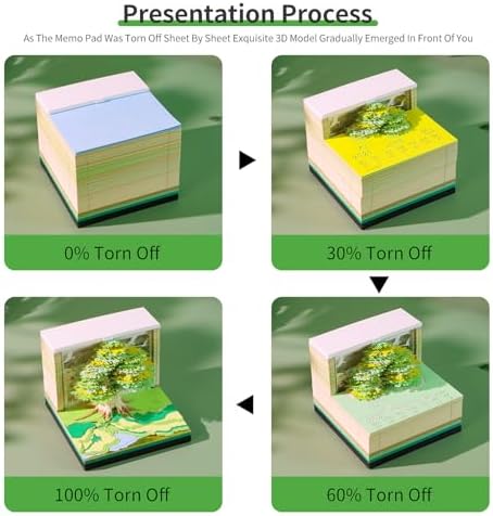 3D Calendar 2027,3D Memo Pad Time Piece Calendar 2027 Creative Desk Calendar Art Paper Sculpture Magic Tree, 2027 Tear Off Calendar DIY Decorative Gift - Image 5