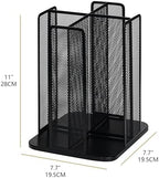 Annova Paper/Plastic Cup and Lid Holder Plastic Storage Organizer, 360°Rotating Coffee Mup Dispenser with 4 Compartments, Multifunctional Storage Rack for Home, Office, Bar, Coffee Shop (Black) - Image 2