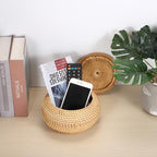 Hipiwe Handwoven Rattan Basket Round Round Wicker Storage Box - Image 2