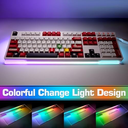 UCINNOVATE Dreamcolor Acrylic Computer Keyboard Stand with Wrist Rest, LED Backlit Keyboard Stand Tray, USB Interface Titled Keyboard Riser for Easy Ergonomic Typing and Working Office Desk, Home - Image 5