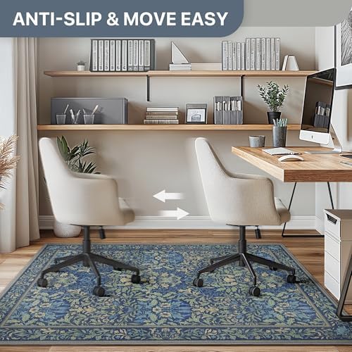 36"x60" Office Chair Mat for Hardwood Floor, Non-Slip Washable Dark Blue - Image 5