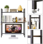 IBUYKE Office Desktop Shelf Organizer Computer Storage Rack Adjustable Desk Bookshelf Display Shelf for Office Home Dormitory,Brown UTMZ004H - Image 5