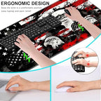 Keyboard Wrist Rest and Mouse Pad with Wrist Support Set Ergonomic Coaster,Memory Foam,Easy Typing Pain Relief,Large XL Desk Mat 31.5"x 11.8",Bald Eagle American Flag - Image 6