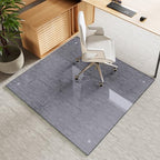 46" x 46" Gray Tempered Glass Chair Mat for Carpet & Hard Floors by MYSUNORIA
