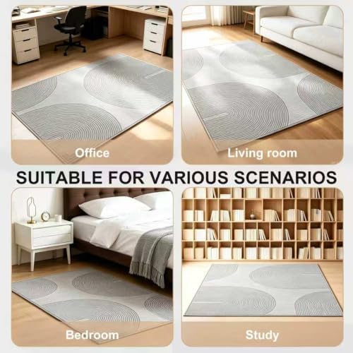 Office Chair Mat - for Hardwood Floors, Large Non-Slip Easy-Clean Floor Protection Blanket (Light Gray, “60 x 48in”) - Image 6