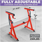 Liquid Stands Keyboard Stand w/ Wheels - Z Style Adjustable & Portable Professional Heavy Duty Digital Piano Stand - Fits 54-88 Key Electric Pianos - Sturdy Rolling Musical Keyboard Stand (Red) - Image 2