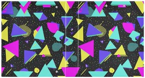 Retro 80s 90s Neon Colors (4) Round Ring Binders 1.5 Inch 3 Ring Binder with Clipboard Holds 200 Sheets Office Home School - Image 3