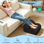 26D Foot Rest for Under Desk at Work, Ergonomic Memory Foam, Black - Image 4
