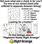 Stainless Steel Pegboard Hooks 25-Pack 4" L Hook - Will Not Fall Out, Fits Any Peg Board - Organize Tools, Accessories, Workbench, Garage Storage, Kitchen, Crafts, Jewelry, Retail - Image 4