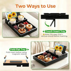 Bamboo Sofa Tray Insert with 2 Cup Holders for Sectionals - Image 3