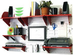 Wall Control Office Organizer Unit Wall Mounted Office Desk Storage and Organization Kit White Slotted Wallboards and Red Accessories by Wall+Control