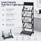4-Layer Floor-Standing Brochure Display Rack with Wheels and Top Billboard - Image 2