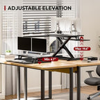 SANODESK 32" Height Adjustable Standing Desk Converter, Desk Riser Sit Stand Workstation for Home Office Laptop & Dual Monitor Setup, Ergonomic Lift Platform, Black - Image 4