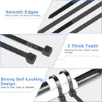KAMOTA 14 Inch Black Nylon Zip Ties, 1500 Pack Self-Locking 70lb Tensile - Image 4