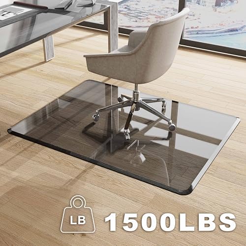 MESAILUP Beveled Edge Office Chair Mat for Carpet or Hardwood Floor Crystal Gray 36" x 48" Clear Chair Mats for Easy Roll On/Off, Hard Heavy Duty and Non-Slip Pad Floor Ultimate Desk Chair Mat - Image 4