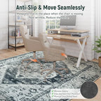 Anidaroel Office Chair Mat for Hardwood & Tile Floor, 8x10 Floor Mat for Office Chair, Under Desk Rug for Rolling Chair on Hardwood, Low Pile Carpet Floor Protector Rug, Easy to Clean, Light Grey - Image 4
