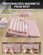 Wireless Keyboard and Mouse Combo, Cute Typewriter, Magnetic Wrist Rest - Image 3