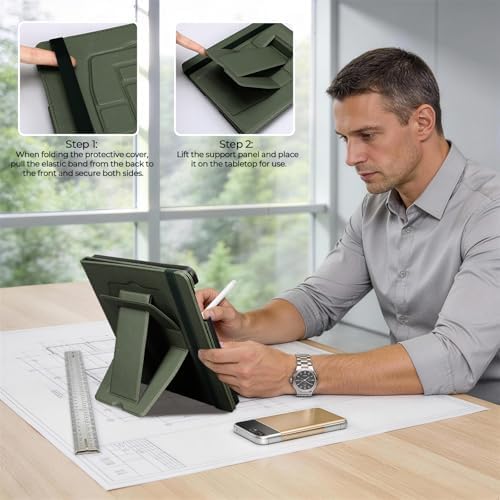 E NET-CASE Case for 11" Kindle Scribe 3rd Generation 2025, Kindle Scribe Colorsoft, Multi-Viewing Stand Cover with Auto Sleep/Wake,Pen Holder for Scribe 11" 2025 Released (Green) - Image 3