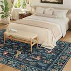 DUKINO 9x12 Area Rug for Living Room Washable Animal Rug Non Slip Navy Blue - Image 4
