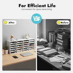 Literature Organizer, Mail Sorter Organizer, Student Mailbox Slot with Removable Shelves, for Desktop Bill Paper, for Classroom Office Home School (24 Compartments, White) - Image 3