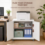 23.6" H Metal Printer Stand with Storage Cabinet & Wheels - Image 4