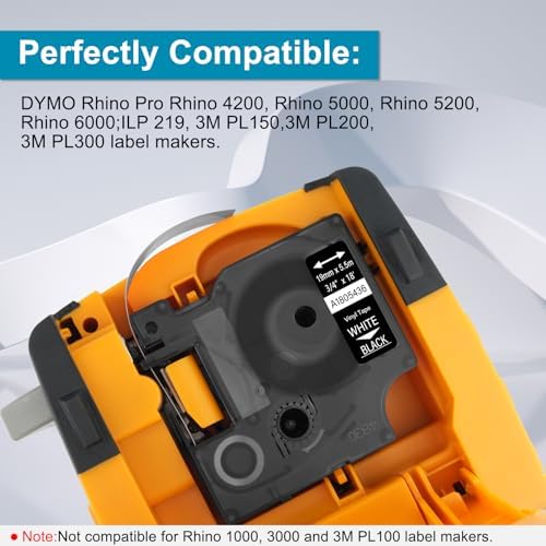 5 Pack Compatible for DYMO Rhino Industrial Vinyl Labels 1805436 3/4" 19mm - Image 3