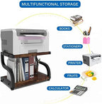 PUNCIA 2 Tier Wood Printer Stand with Storage Heavy Duty Desktop Shelf - Image 6