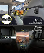 Tryone Car Tablet Holder Mount for iPad: Headrest Tablet Stand for Car Back Seat Compatible with iPad Pro Air Mini | Galaxy Tab | Kindle Fire HD | Switch OLED or Other 4.7-16.1" Devices - Image 4