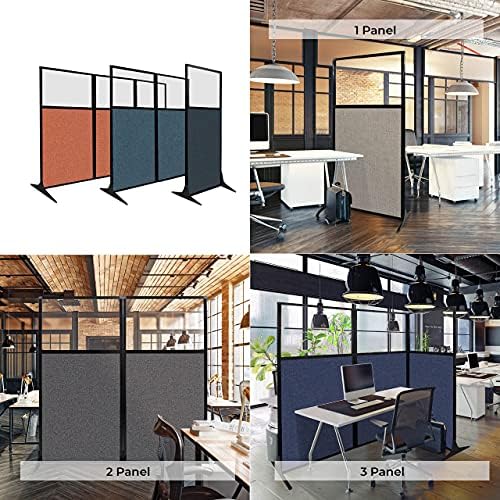 Versare Workstation Partition | Portable Wall Divider | Modern Office Cubicle | Free Standing Privacy Screen | Flexible Work Space | 66" x 70" Ocean Fabric Panels - Image 2